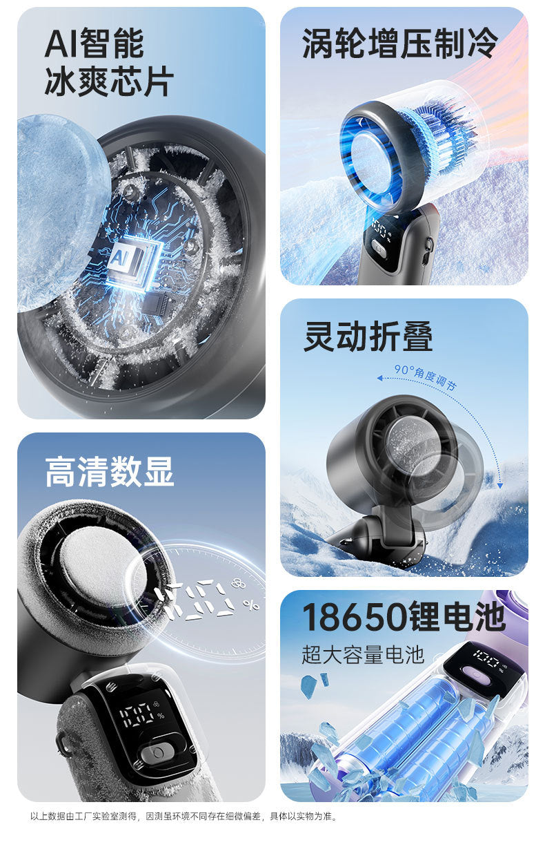 “夏天必備”冰感好c服超大風手持便攜式風扇 - USB 充電迷你風扇,運轉時間 10 小時|海灘,旅行必備!